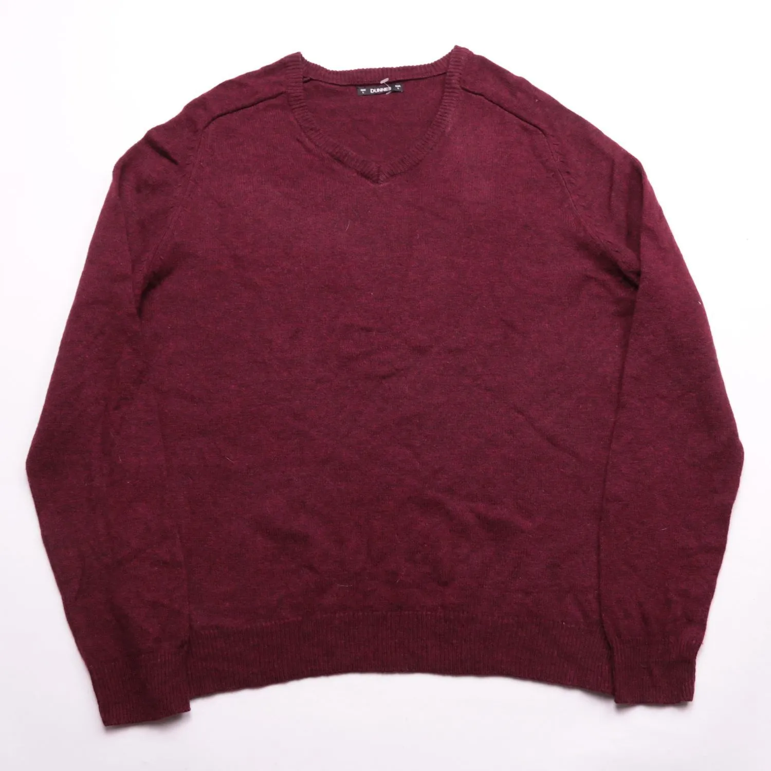 Бордовый джемпер Dunnes Stores с V-вырезом, размер 50 (L)