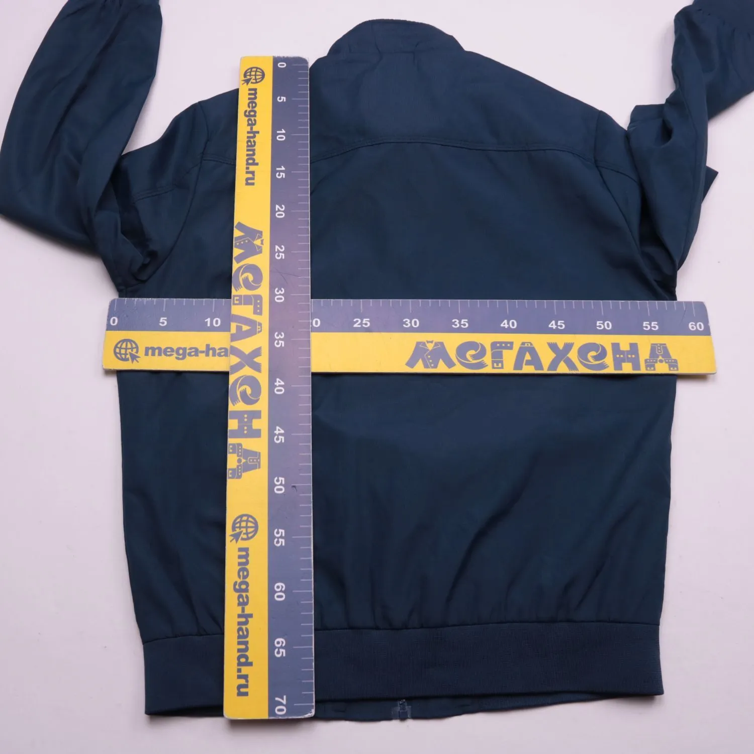 Тёмно-синяя мужская куртка на молнии, размер 54 (XL)