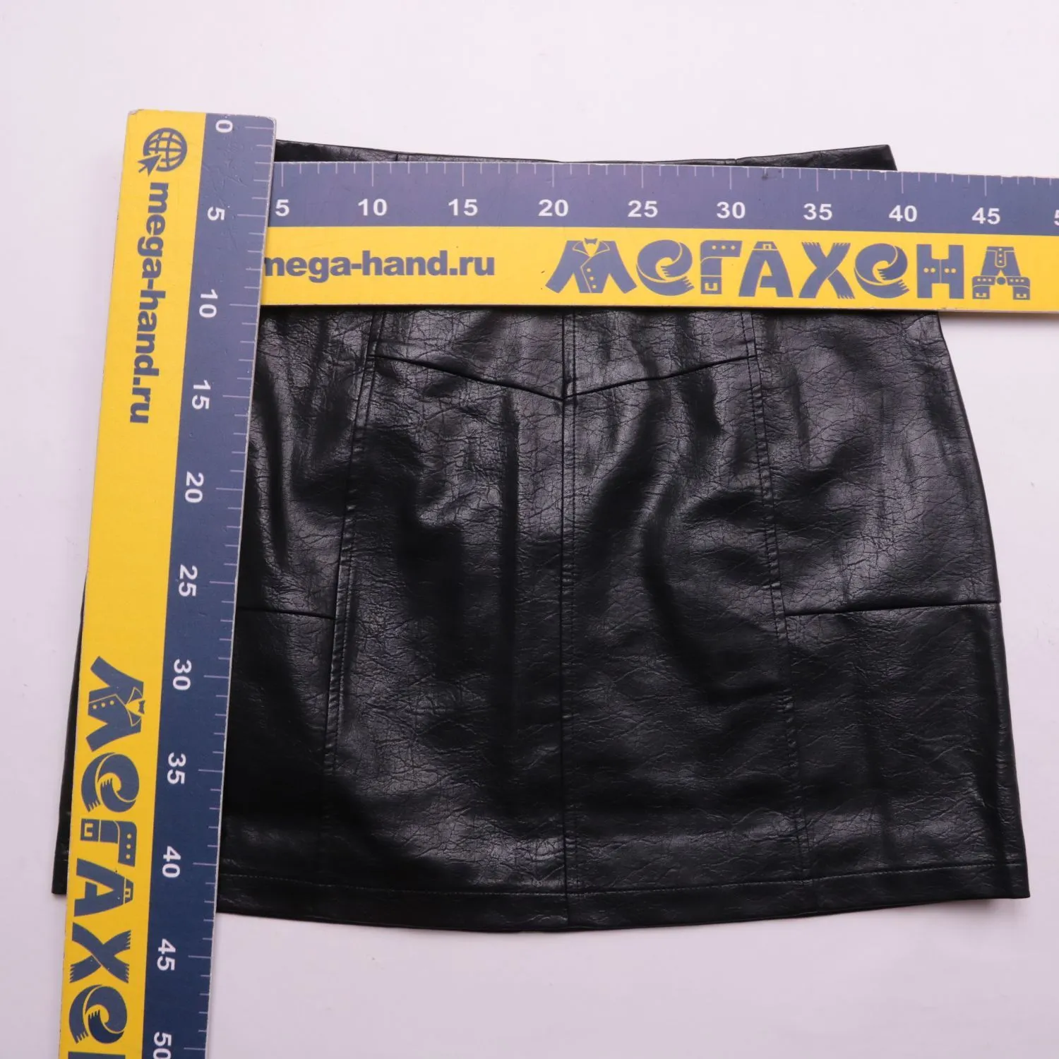 Чёрная мини-юбка SHEIN BAE из экокожи, размер 48 (L)